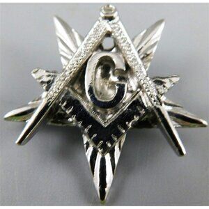 7/776 Vintage Silverstone Masonic Pin / G  Pin / 1.5 inch